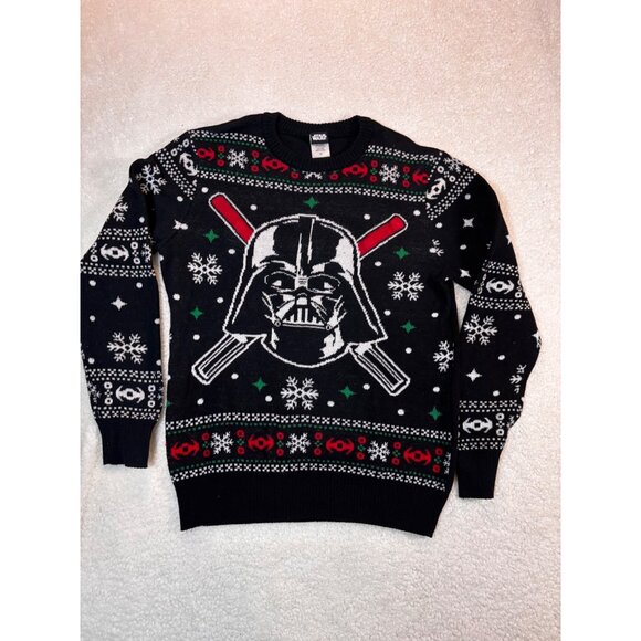 Star Wars Darth Vader Ugly Christmas Sweater Unisex M Black Cotton/Poly Blend - Picture 2 of 14
